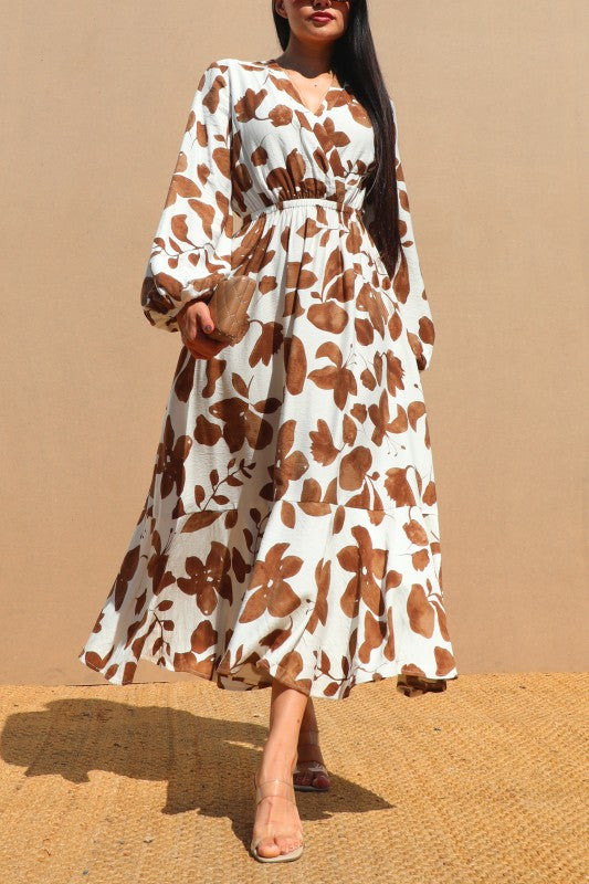 Vestido Midi Floral Otoño Chic - Forever Boutique